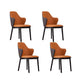 Faux Leather Dining Chairs Wingback Side Chair with Metal Base Orange 4 Piece Set Clearhalo 'Dining Chairs' 'Dining Tables & Seating' 'dining_chair' 'furn' 'furn_dining_chair' 'Furniture' 'Kitchen & Dining Furniture' 7028691