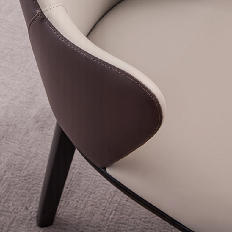 Faux Leather Dining Chairs Wingback Side Chair with Metal Base Clearhalo 'Dining Chairs' 'Dining Tables & Seating' 'dining_chair' 'furn' 'furn_dining_chair' 'Furniture' 'Kitchen & Dining Furniture' 7028693