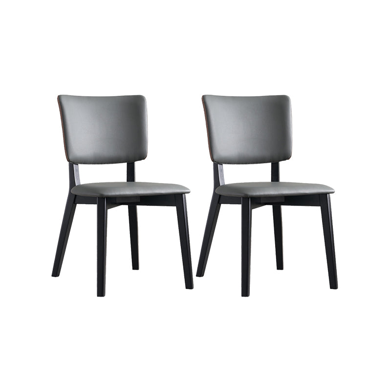 フェイクレザーキッチンダイニングチェアウッドベースの布張りのサイドチェア