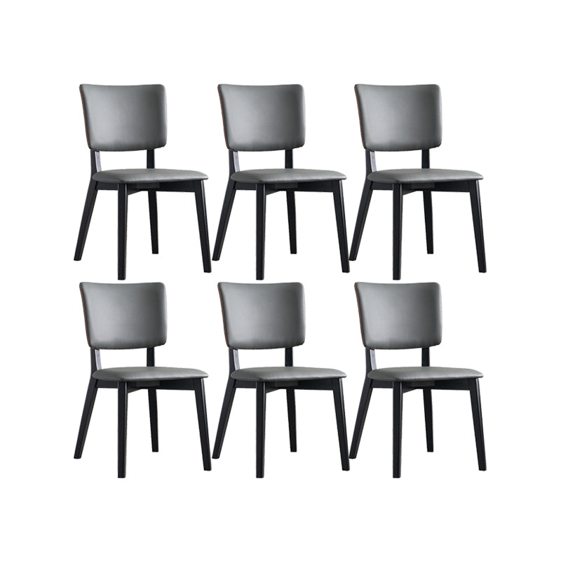 フェイクレザーキッチンダイニングチェアウッドベースの布張りのサイドチェア