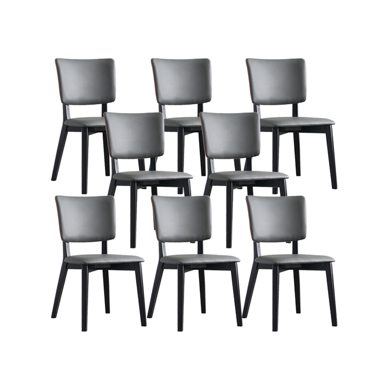 フェイクレザーキッチンダイニングチェアウッドベースの布張りのサイドチェア