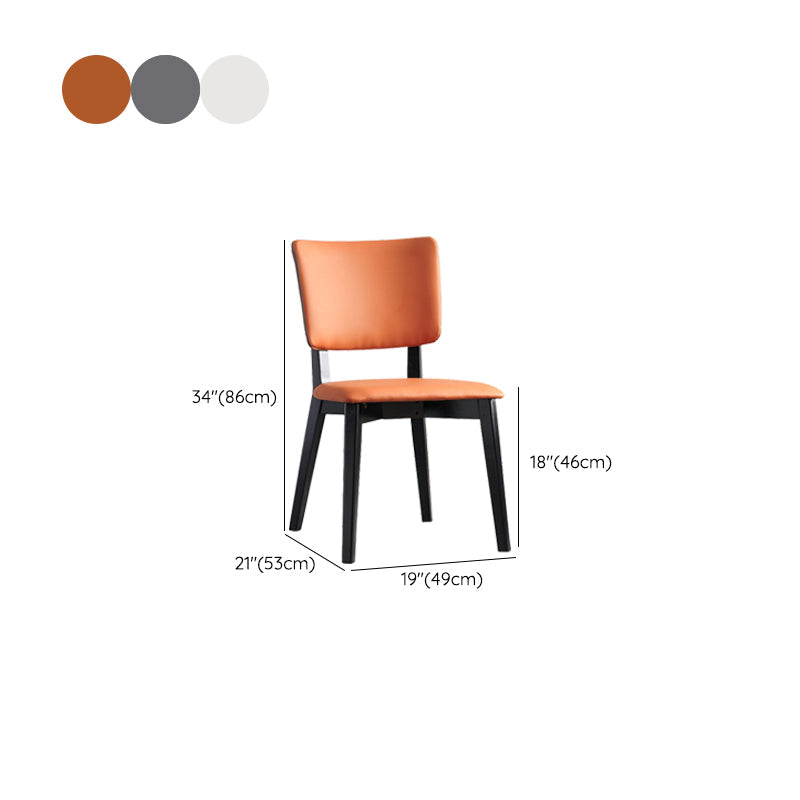 フェイクレザーキッチンダイニングチェアウッドベースの布張りのサイドチェア