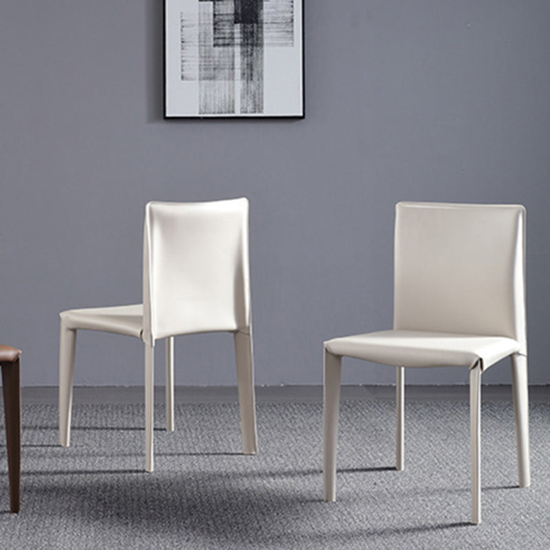 Chaise d'appoint moderne et Simple, en Faux cuir, sans accoudoirs, pour salle à manger, chambre à coucher