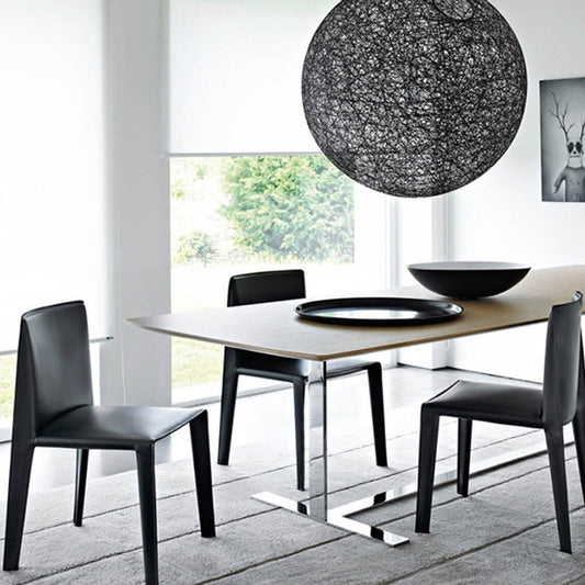 Modern Simple Side Chair Faux Leather Armless Dining Chair for Bedroom