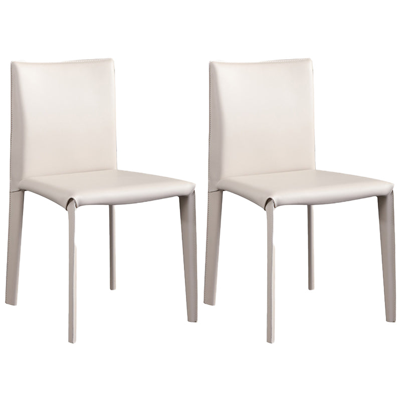 Chaise d'appoint moderne et Simple, en Faux cuir, sans accoudoirs, pour salle à manger, chambre à coucher