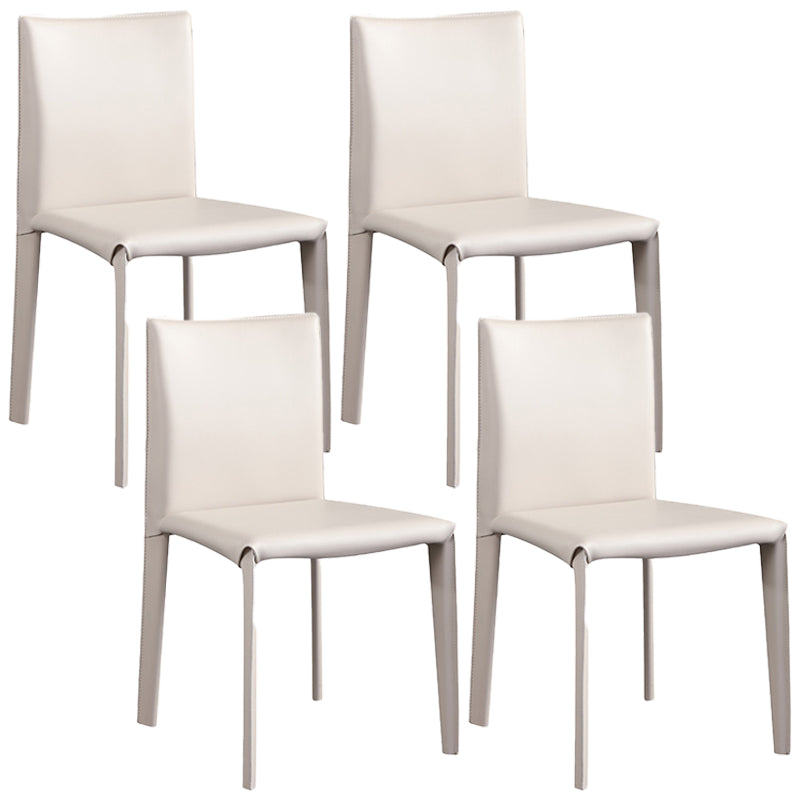 Chaise d'appoint moderne et Simple, en Faux cuir, sans accoudoirs, pour salle à manger, chambre à coucher