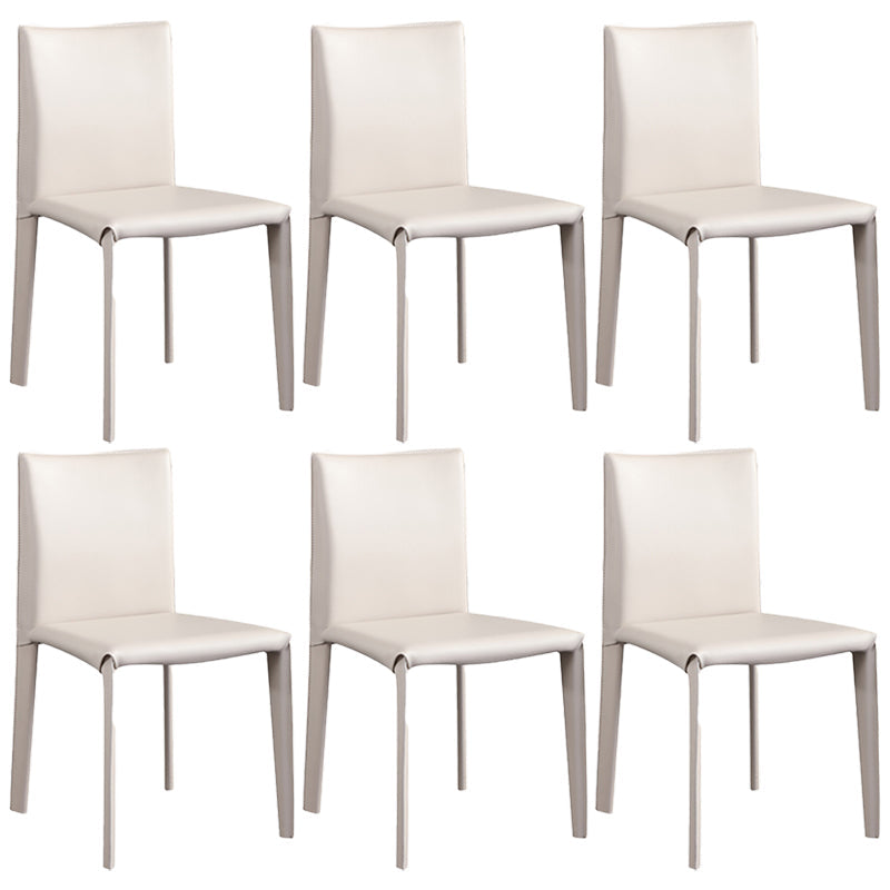 Chaise d'appoint moderne et Simple, en Faux cuir, sans accoudoirs, pour salle à manger, chambre à coucher