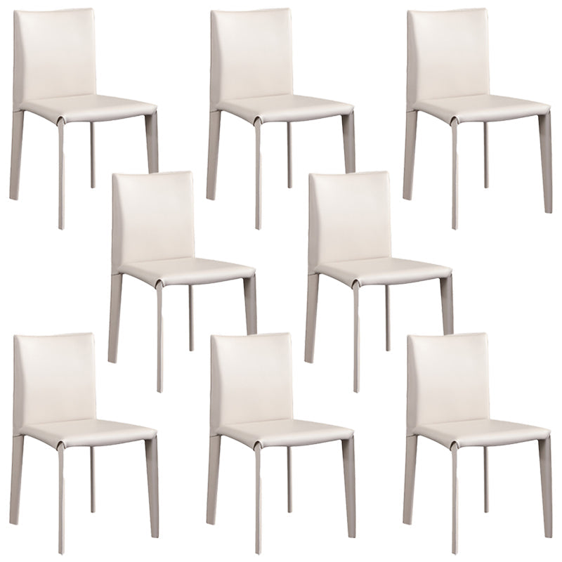 Chaise d'appoint moderne et Simple, en Faux cuir, sans accoudoirs, pour salle à manger, chambre à coucher