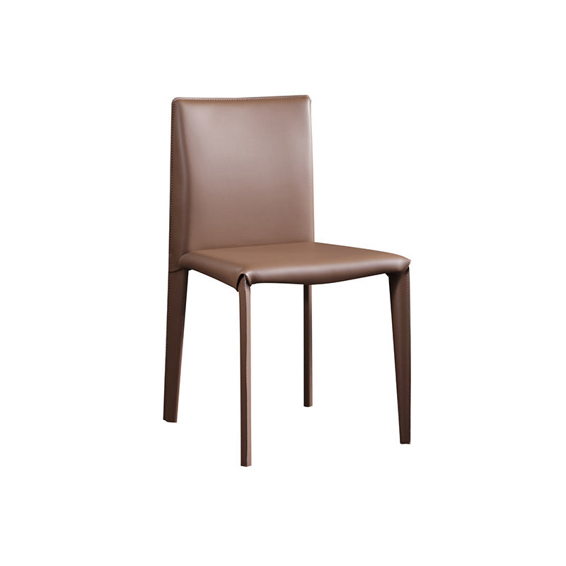 Chaise d'appoint moderne et Simple, en Faux cuir, sans accoudoirs, pour salle à manger, chambre à coucher
