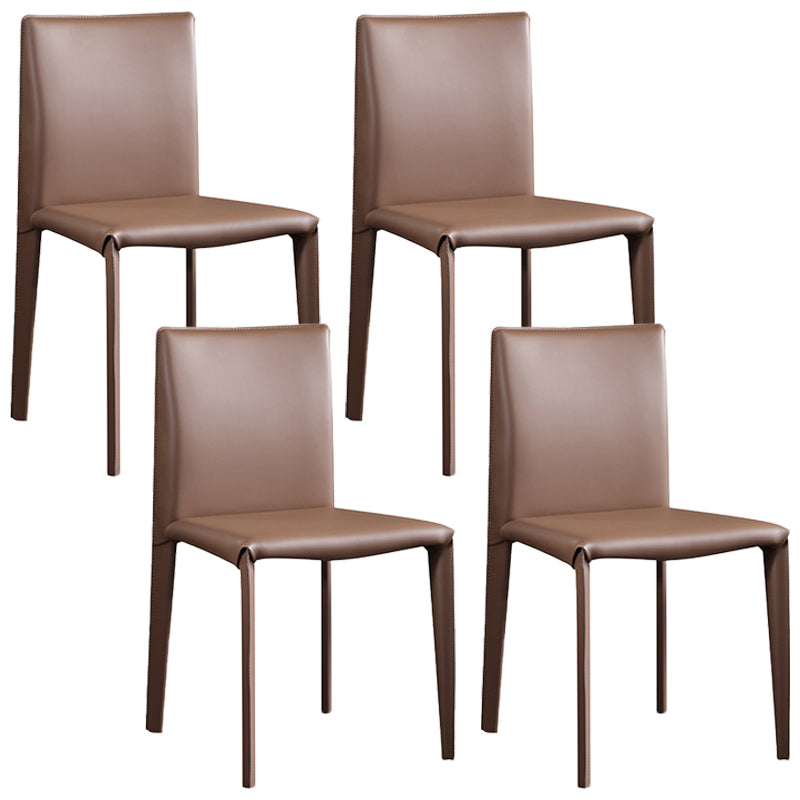Chaise d'appoint moderne et Simple, en Faux cuir, sans accoudoirs, pour salle à manger, chambre à coucher