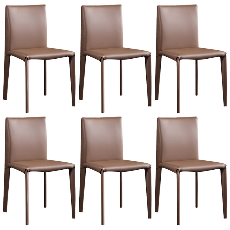 Chaise d'appoint moderne et Simple, en Faux cuir, sans accoudoirs, pour salle à manger, chambre à coucher
