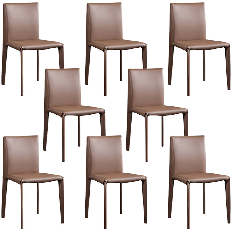 Chaise d'appoint moderne et Simple, en Faux cuir, sans accoudoirs, pour salle à manger, chambre à coucher