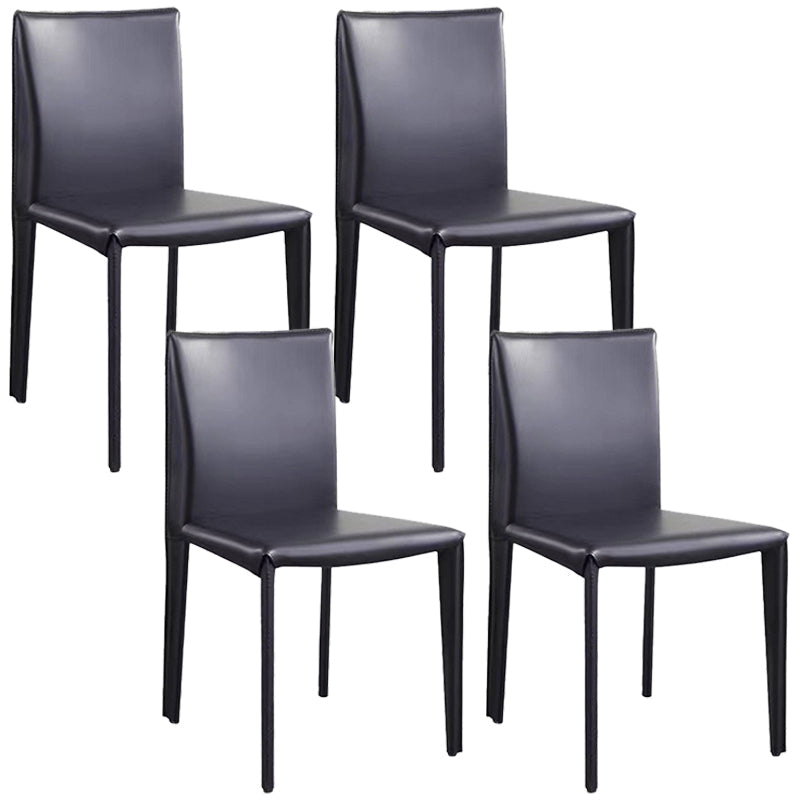 Chaise d'appoint moderne et Simple, en Faux cuir, sans accoudoirs, pour salle à manger, chambre à coucher