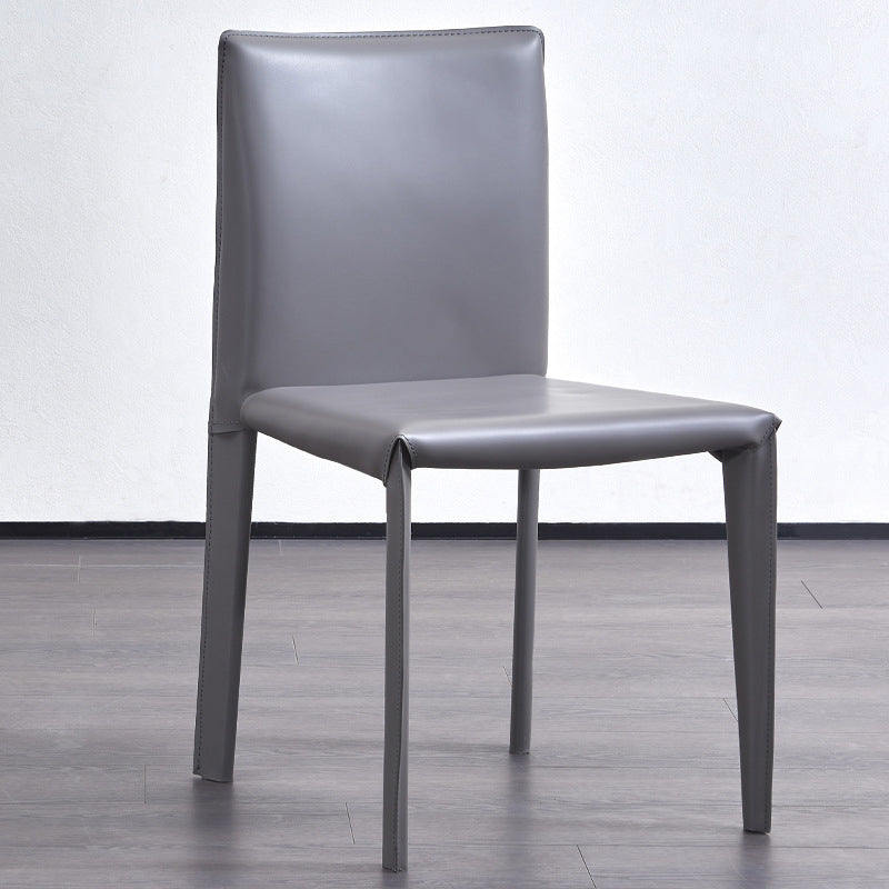 Chaise d'appoint moderne et Simple, en Faux cuir, sans accoudoirs, pour salle à manger, chambre à coucher