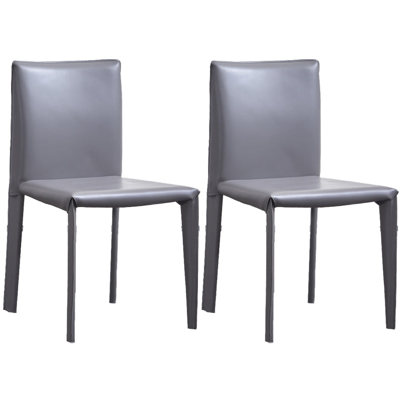 Chaise d'appoint moderne et Simple, en Faux cuir, sans accoudoirs, pour salle à manger, chambre à coucher