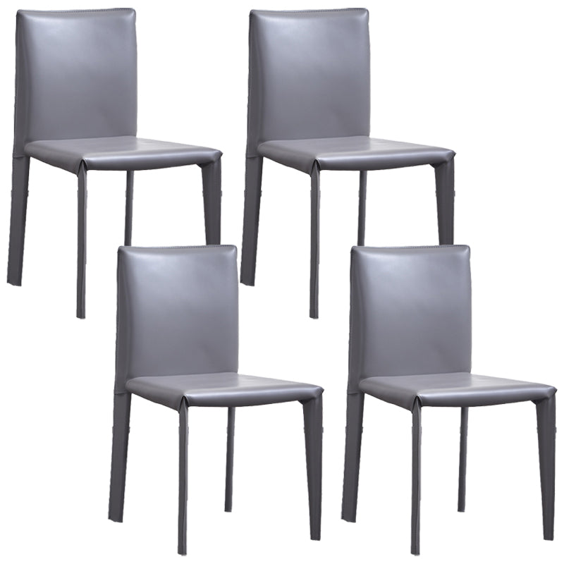 Chaise d'appoint moderne et Simple, en Faux cuir, sans accoudoirs, pour salle à manger, chambre à coucher