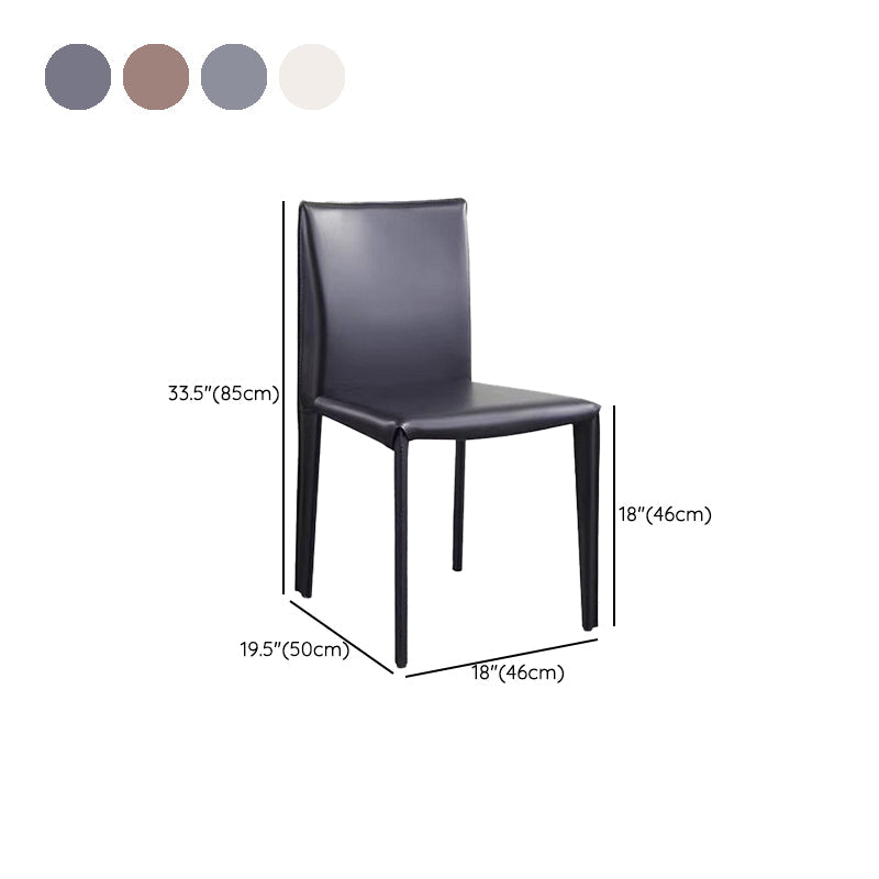 Chaise d'appoint moderne et Simple, en Faux cuir, sans accoudoirs, pour salle à manger, chambre à coucher