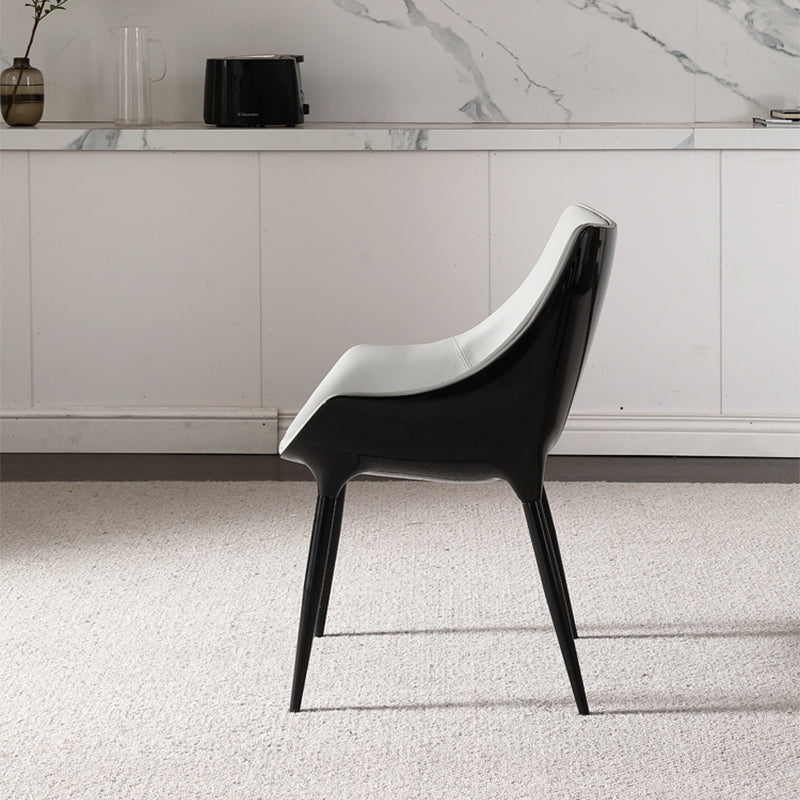 Faux Leather Kitchen Chair Metal Base Dining Chair for Living Room Clearhalo 'Dining Chairs' 'Dining Tables & Seating' 'dining_chair' 'furn' 'furn_dining_chair' 'Furniture' 'Kitchen & Dining Furniture' 7028749