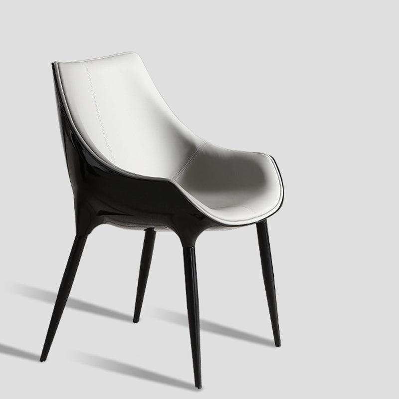 Faux Leather Kitchen Chair Metal Base Dining Chair for Living Room Clearhalo 'Dining Chairs' 'Dining Tables & Seating' 'dining_chair' 'furn' 'furn_dining_chair' 'Furniture' 'Kitchen & Dining Furniture' 7028752