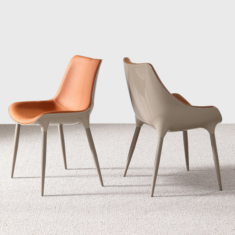 Faux Leather Kitchen Chair Metal Base Dining Chair for Living Room Clearhalo 'Dining Chairs' 'Dining Tables & Seating' 'dining_chair' 'furn' 'furn_dining_chair' 'Furniture' 'Kitchen & Dining Furniture' 7028764