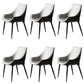 Faux Leather Kitchen Chair Metal Base Dining Chair for Living Room Black-Gray 6 Piece Set Clearhalo 'Dining Chairs' 'Dining Tables & Seating' 'dining_chair' 'furn' 'furn_dining_chair' 'Furniture' 'Kitchen & Dining Furniture' 7028765