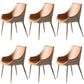 Faux Leather Kitchen Chair Metal Base Dining Chair for Living Room Beige 6 Piece Set Clearhalo 'Dining Chairs' 'Dining Tables & Seating' 'dining_chair' 'furn' 'furn_dining_chair' 'Furniture' 'Kitchen & Dining Furniture' 7028767