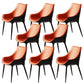 Faux Leather Kitchen Chair Metal Base Dining Chair for Living Room Orange 8 Piece Set Clearhalo 'Dining Chairs' 'Dining Tables & Seating' 'dining_chair' 'furn' 'furn_dining_chair' 'Furniture' 'Kitchen & Dining Furniture' 7028769
