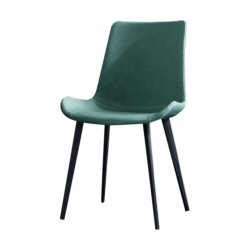 Industrial Style Side Chair Faux Leather Side Dining Chair with Metal Base Green 1 Piece Clearhalo 'Dining Chairs' 'Dining Tables & Seating' 'dining_chair' 'furn' 'furn_dining_chair' 'Furniture' 'Kitchen & Dining Furniture' 7028795