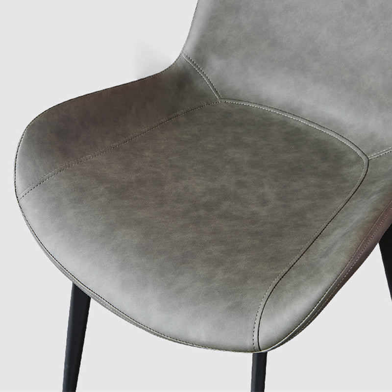 Industrial Style Side Chair Faux Leather Side Dining Chair with Metal Base Clearhalo 'Dining Chairs' 'Dining Tables & Seating' 'dining_chair' 'furn' 'furn_dining_chair' 'Furniture' 'Kitchen & Dining Furniture' 7028798