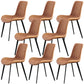 Industrial Style Side Chair Faux Leather Side Dining Chair with Metal Base Orange Yellow 8 Piece Set Clearhalo 'Dining Chairs' 'Dining Tables & Seating' 'dining_chair' 'furn' 'furn_dining_chair' 'Furniture' 'Kitchen & Dining Furniture' 7028832