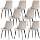 Industrial Style Side Chair Faux Leather Side Dining Chair with Metal Base Off-White 8 Piece Set Clearhalo 'Dining Chairs' 'Dining Tables & Seating' 'dining_chair' 'furn' 'furn_dining_chair' 'Furniture' 'Kitchen & Dining Furniture' 7028836