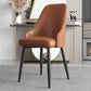 Industrial Style Side Chair Leather Side Dining Chair with Metal Base Dark Brown 1 Piece Clearhalo 'Dining Chairs' 'Dining Tables & Seating' 'dining_chair' 'furn' 'furn_dining_chair' 'Furniture' 'Kitchen & Dining Furniture' 7028913