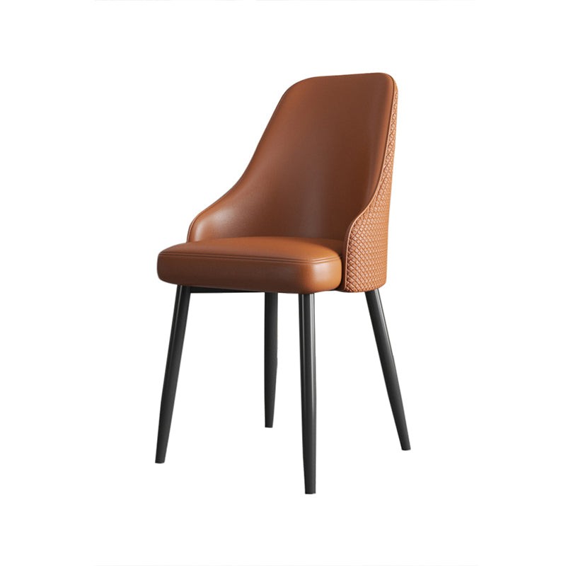 Industrial Style Side Chair Leather Side Dining Chair with Metal Base Clearhalo 'Dining Chairs' 'Dining Tables & Seating' 'dining_chair' 'furn' 'furn_dining_chair' 'Furniture' 'Kitchen & Dining Furniture' 7028919