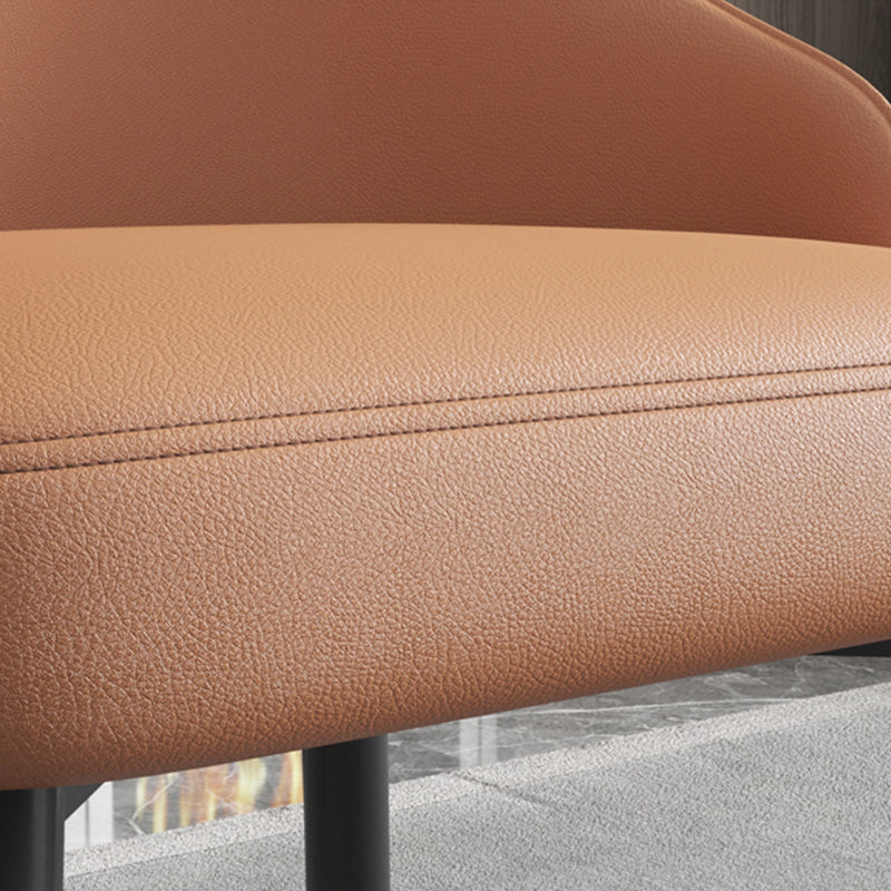 Industrial Style Side Chair Leather Side Dining Chair with Metal Base Clearhalo 'Dining Chairs' 'Dining Tables & Seating' 'dining_chair' 'furn' 'furn_dining_chair' 'Furniture' 'Kitchen & Dining Furniture' 7028925