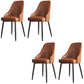 Industrial Style Side Chair Leather Side Dining Chair with Metal Base Dark Brown 4 Piece Set Clearhalo 'Dining Chairs' 'Dining Tables & Seating' 'dining_chair' 'furn' 'furn_dining_chair' 'Furniture' 'Kitchen & Dining Furniture' 7028933