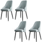Industrial Style Side Chair Leather Side Dining Chair with Metal Base Blue 4 Piece Set Clearhalo 'Dining Chairs' 'Dining Tables & Seating' 'dining_chair' 'furn' 'furn_dining_chair' 'Furniture' 'Kitchen & Dining Furniture' 7028936