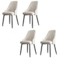Industrial Style Side Chair Leather Side Dining Chair with Metal Base Off-White 4 Piece Set Clearhalo 'Dining Chairs' 'Dining Tables & Seating' 'dining_chair' 'furn' 'furn_dining_chair' 'Furniture' 'Kitchen & Dining Furniture' 7028937