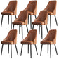 Industrial Style Side Chair Leather Side Dining Chair with Metal Base Dark Brown 8 Piece Set Clearhalo 'Dining Chairs' 'Dining Tables & Seating' 'dining_chair' 'furn' 'furn_dining_chair' 'Furniture' 'Kitchen & Dining Furniture' 7028945