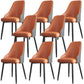 Industrial Style Side Chair Leather Side Dining Chair with Metal Base Brown 8 Piece Set Clearhalo 'Dining Chairs' 'Dining Tables & Seating' 'dining_chair' 'furn' 'furn_dining_chair' 'Furniture' 'Kitchen & Dining Furniture' 7028947