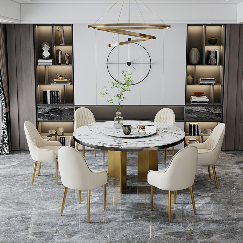 Chaise d'appoint de Style Glam, chaise de salle à manger d'intérieur en cuir pour salon