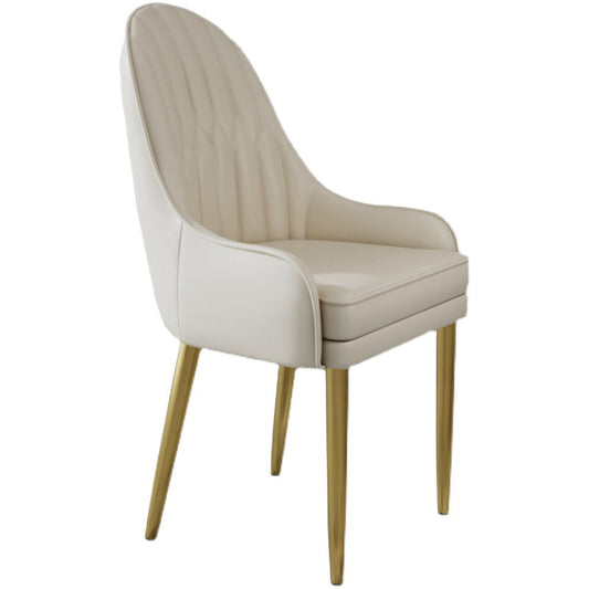Glam Style Side Chair Leather Indoor Dining Chair for Living Room