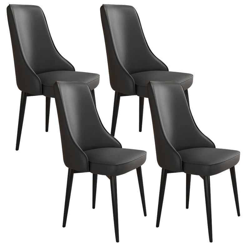 Glam Style Side Chair Upholstered Dining Chair for Dining Room Black 4 Piece Set Black Clearhalo 'Dining Chairs' 'Dining Tables & Seating' 'dining_chair' 'furn' 'furn_dining_chair' 'Furniture' 'Kitchen & Dining Furniture' 7029216