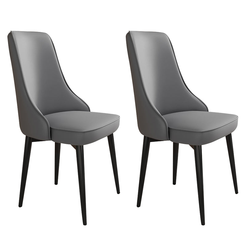Glam Style Side Chair Upholstered Dining Chair for Dining Room Dark Gray 2 Piece Set Black Clearhalo 'Dining Chairs' 'Dining Tables & Seating' 'dining_chair' 'furn' 'furn_dining_chair' 'Furniture' 'Kitchen & Dining Furniture' 7029223