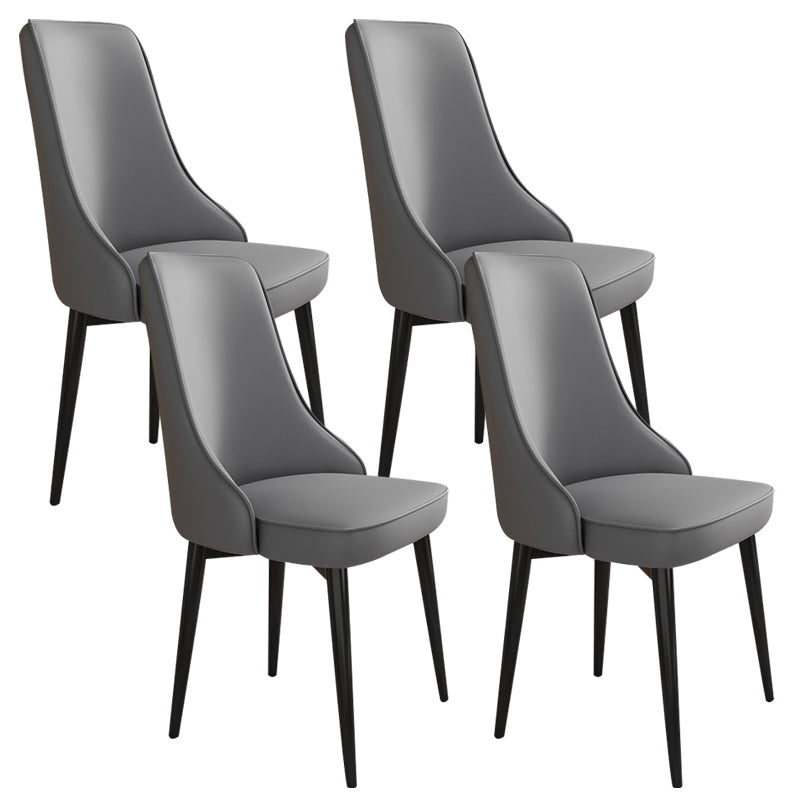 Glam Style Side Chair Upholstered Dining Chair for Dining Room Dark Gray 4 Piece Set Black Clearhalo 'Dining Chairs' 'Dining Tables & Seating' 'dining_chair' 'furn' 'furn_dining_chair' 'Furniture' 'Kitchen & Dining Furniture' 7029225
