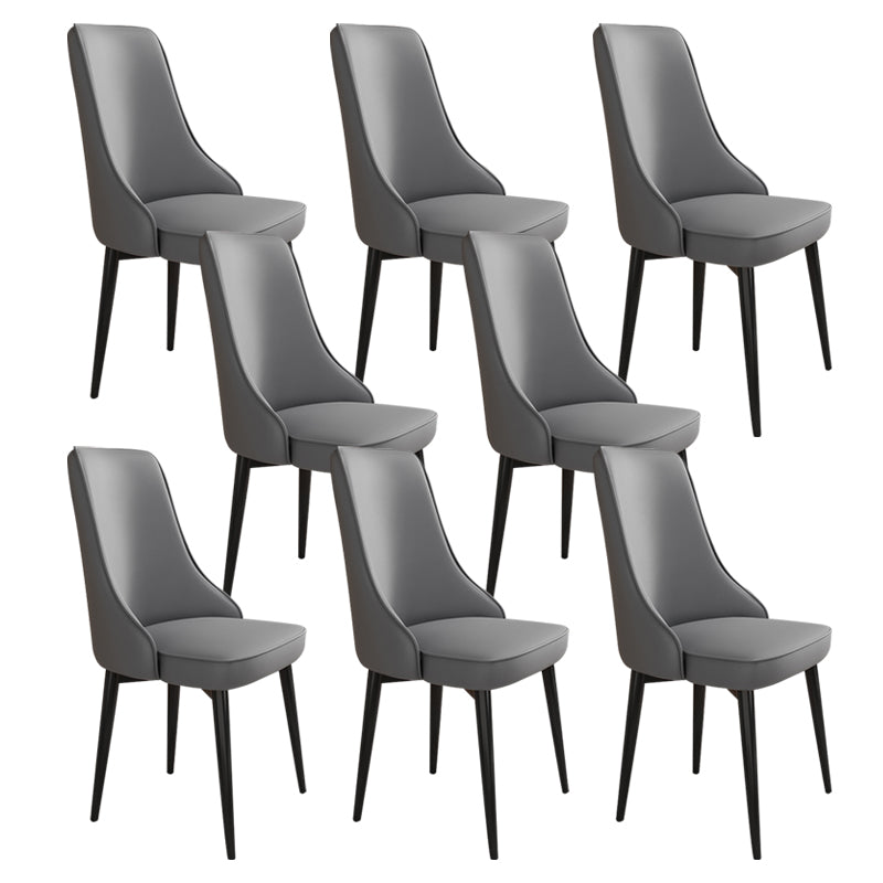 Glam Style Side Chair Upholstered Dining Chair for Dining Room Dark Gray 8 Piece Set Black Clearhalo 'Dining Chairs' 'Dining Tables & Seating' 'dining_chair' 'furn' 'furn_dining_chair' 'Furniture' 'Kitchen & Dining Furniture' 7029227