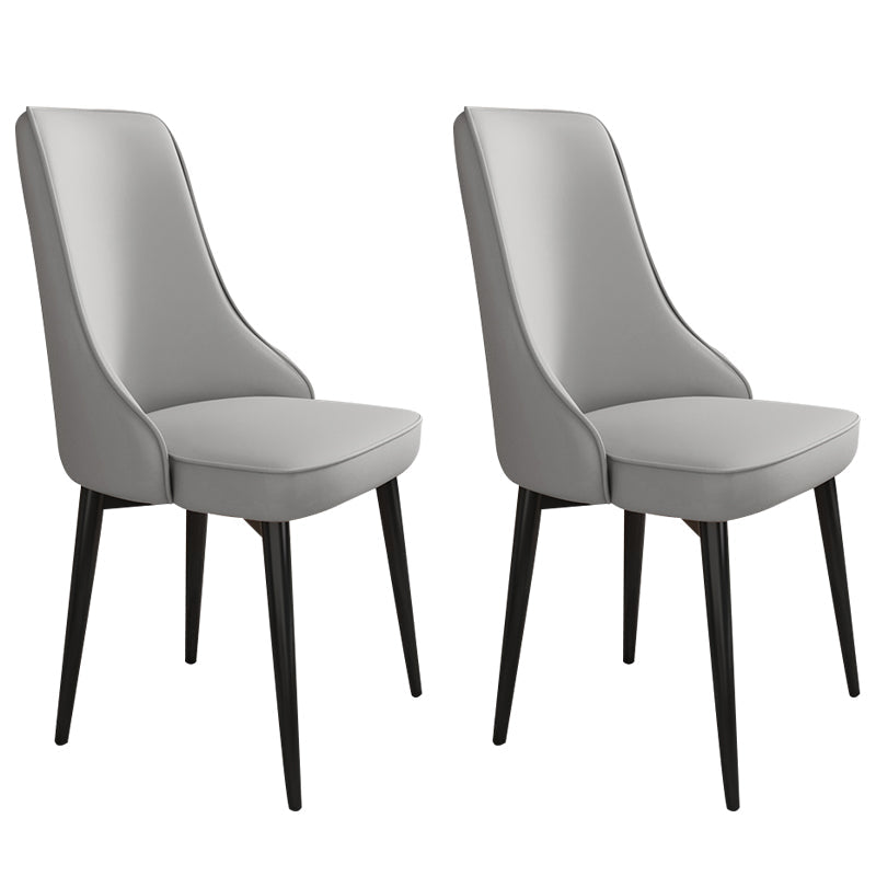 Glam Style Side Chair Upholstered Dining Chair for Dining Room Light Gray 2 Piece Set Black Clearhalo 'Dining Chairs' 'Dining Tables & Seating' 'dining_chair' 'furn' 'furn_dining_chair' 'Furniture' 'Kitchen & Dining Furniture' 7029229