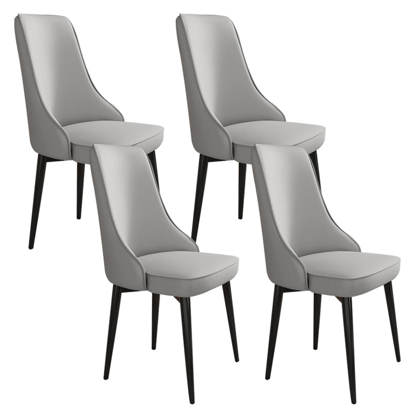 Glam Style Side Chair Upholstered Dining Chair for Dining Room Light Gray 4 Piece Set Black Clearhalo 'Dining Chairs' 'Dining Tables & Seating' 'dining_chair' 'furn' 'furn_dining_chair' 'Furniture' 'Kitchen & Dining Furniture' 7029230