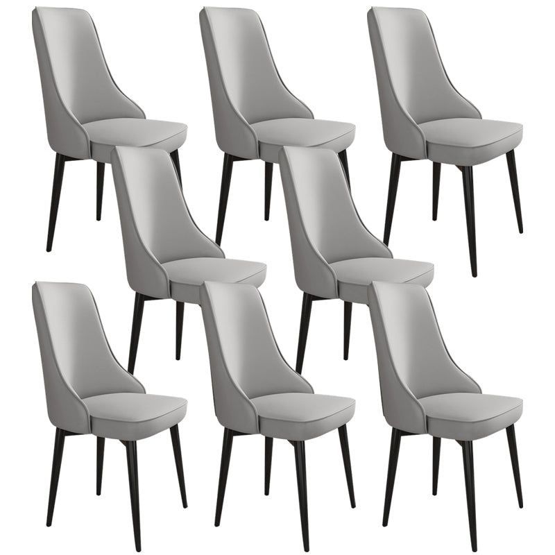 Glam Style Side Chair Upholstered Dining Chair for Dining Room Light Gray 8 Piece Set Black Clearhalo 'Dining Chairs' 'Dining Tables & Seating' 'dining_chair' 'furn' 'furn_dining_chair' 'Furniture' 'Kitchen & Dining Furniture' 7029232
