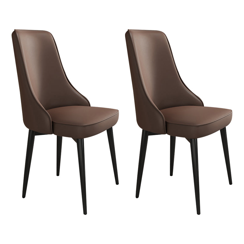 Glam Style Side Chair Upholstered Dining Chair for Dining Room Brown 2 Piece Set Black Clearhalo 'Dining Chairs' 'Dining Tables & Seating' 'dining_chair' 'furn' 'furn_dining_chair' 'Furniture' 'Kitchen & Dining Furniture' 7029234