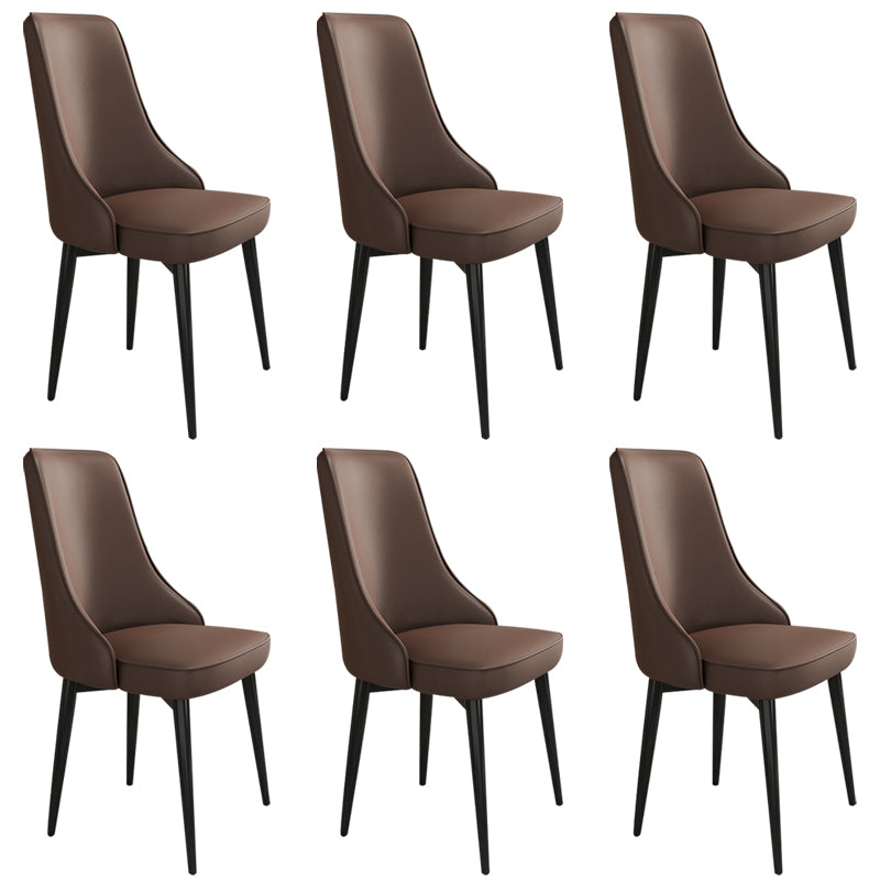 Glam Style Side Chair Upholstered Dining Chair for Dining Room Brown 6 Piece Set Black Clearhalo 'Dining Chairs' 'Dining Tables & Seating' 'dining_chair' 'furn' 'furn_dining_chair' 'Furniture' 'Kitchen & Dining Furniture' 7029236